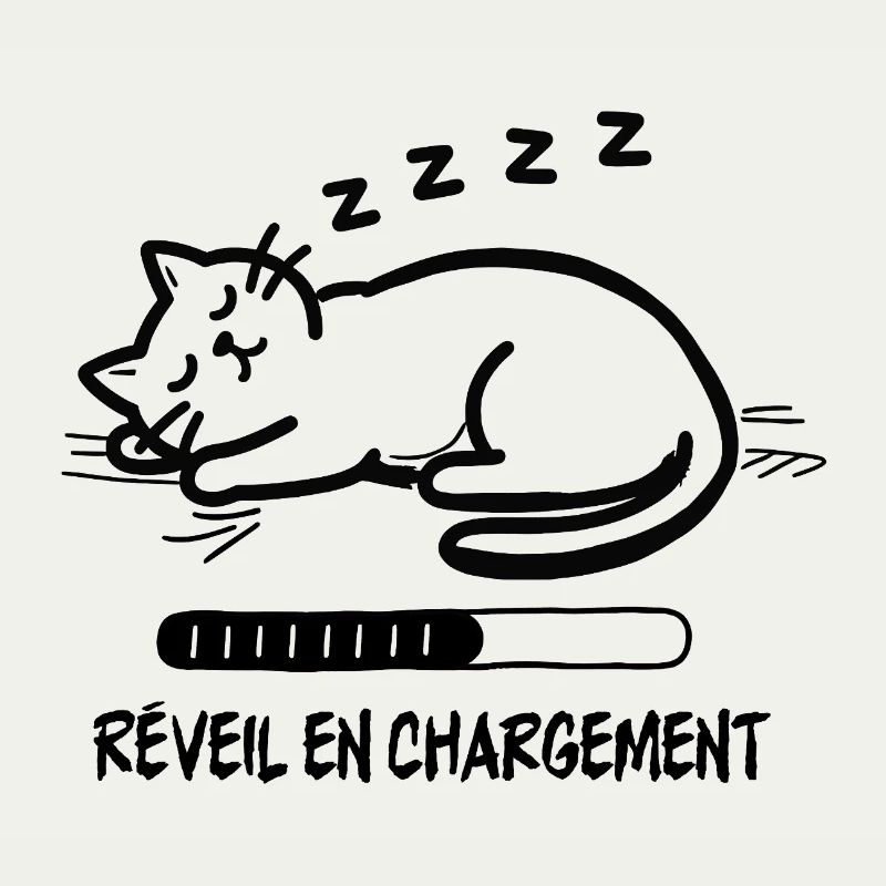 Sleeping cat, alarm clock charging