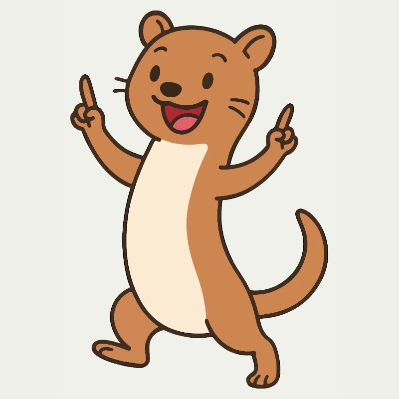 Joyeux bébé belette avec breloque