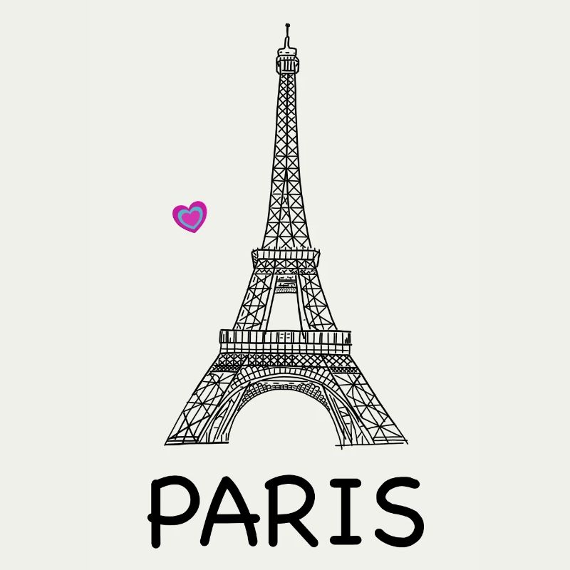 Dessin au trait de la Tour Eiffel à Paris