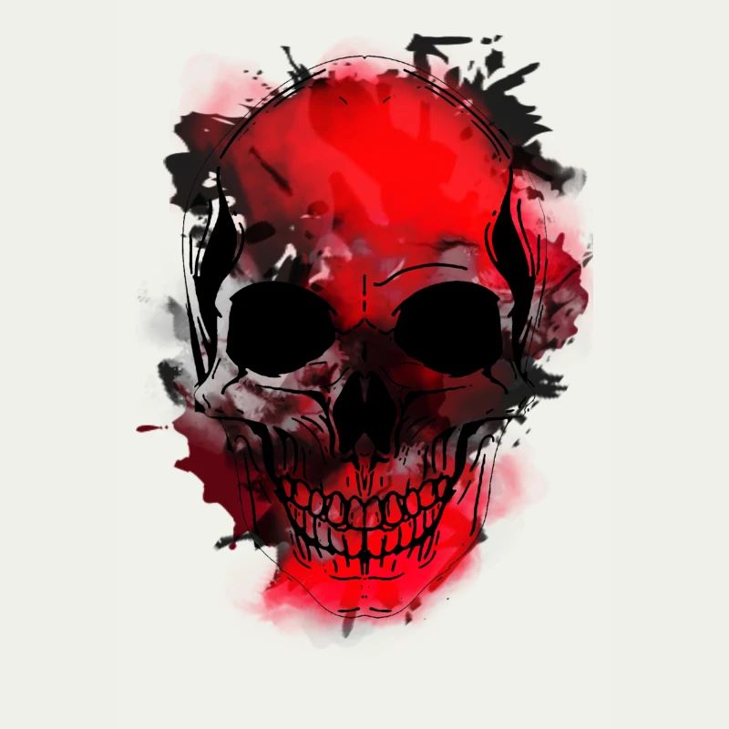 Rotes Schädel-Splash Artwork