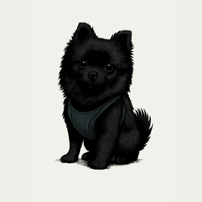 Schwarzer Spitz Hund mit Süssenblick