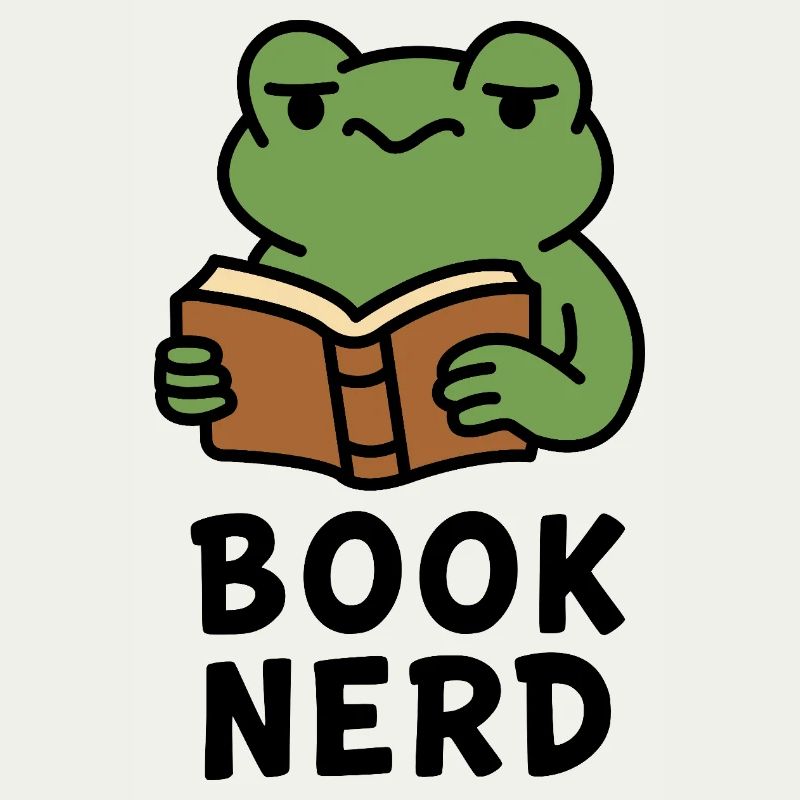 Wise Frog Reading Book Print