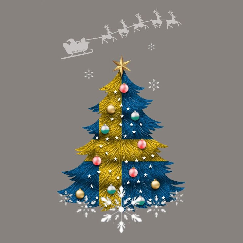 Sapin de Noël avec drapeau de la Suède