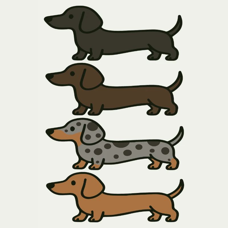 Variations de couleur de Teckel mignons