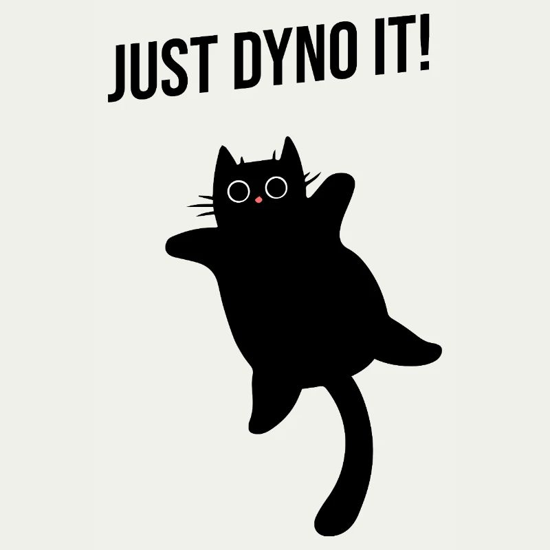 Cat climbs dynamically climbing route Dyno boulder