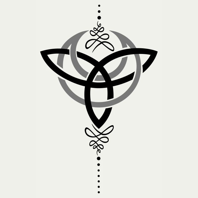 Celtic moon, crescent moon with Trinity symbol.