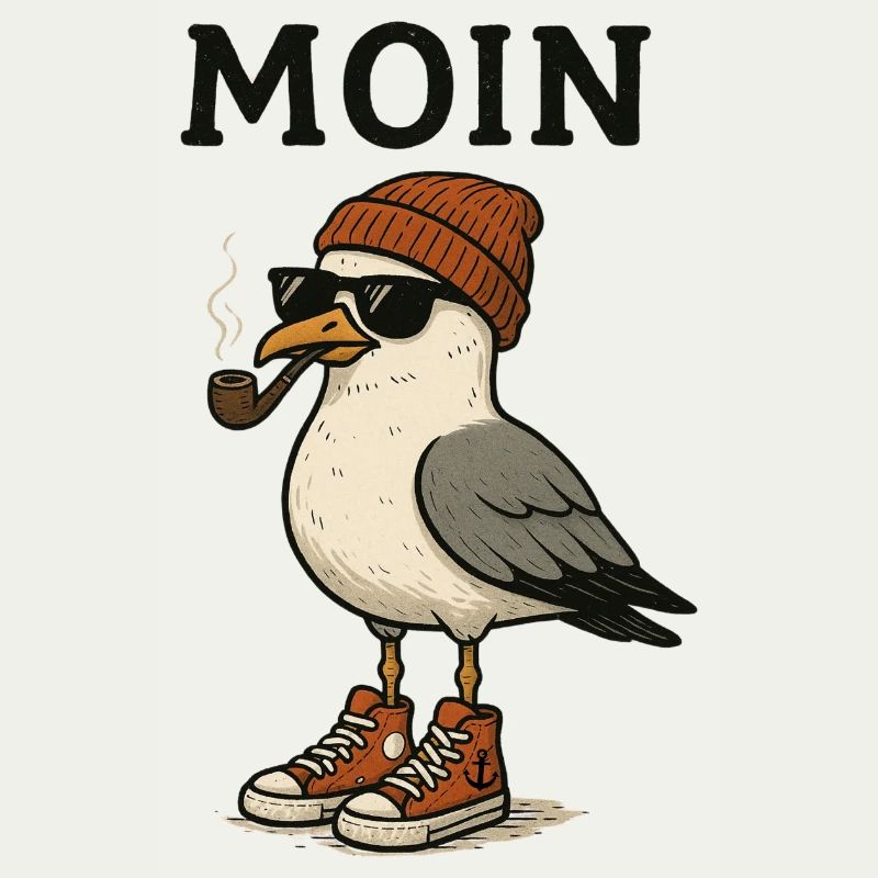 Moin Seagull Pygargue à queue blanche avec accessoires de style urbain