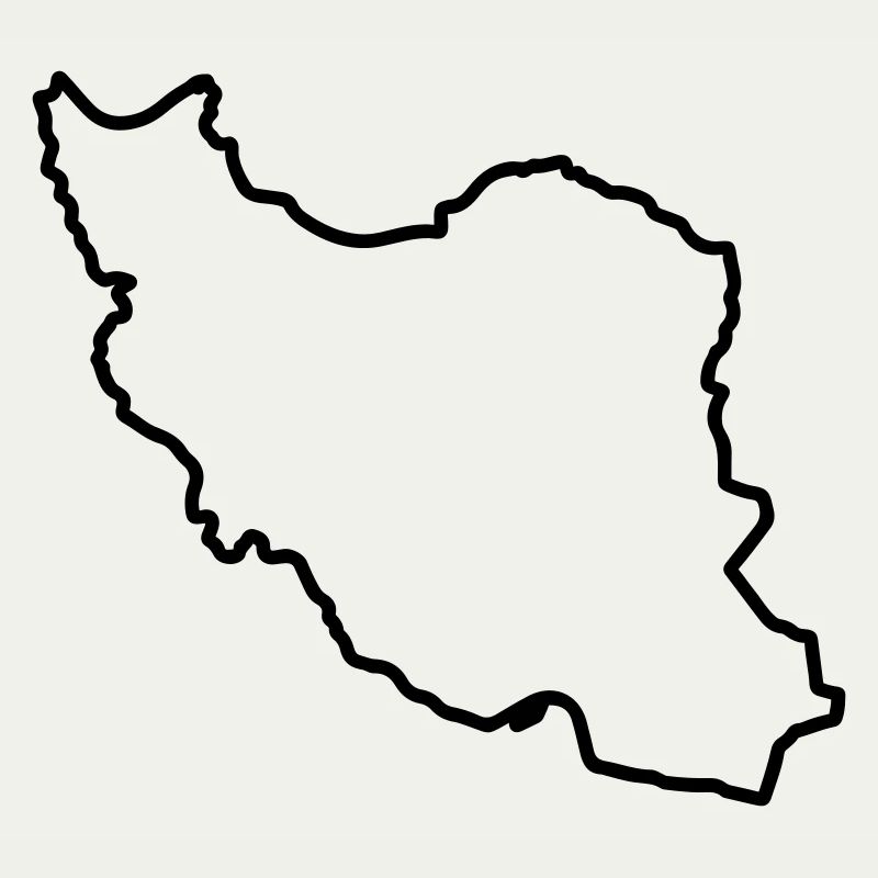 Iran Map Silhouette Persia