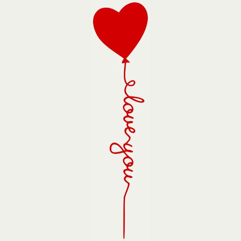 Heart Balloon with Love Script