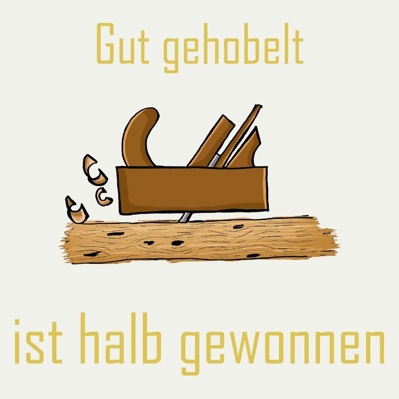 Rustikaler Holzbau mit Spruch