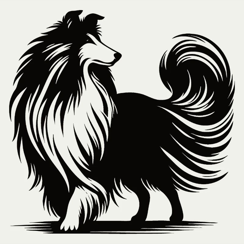 Conception de silhouette de colley cool