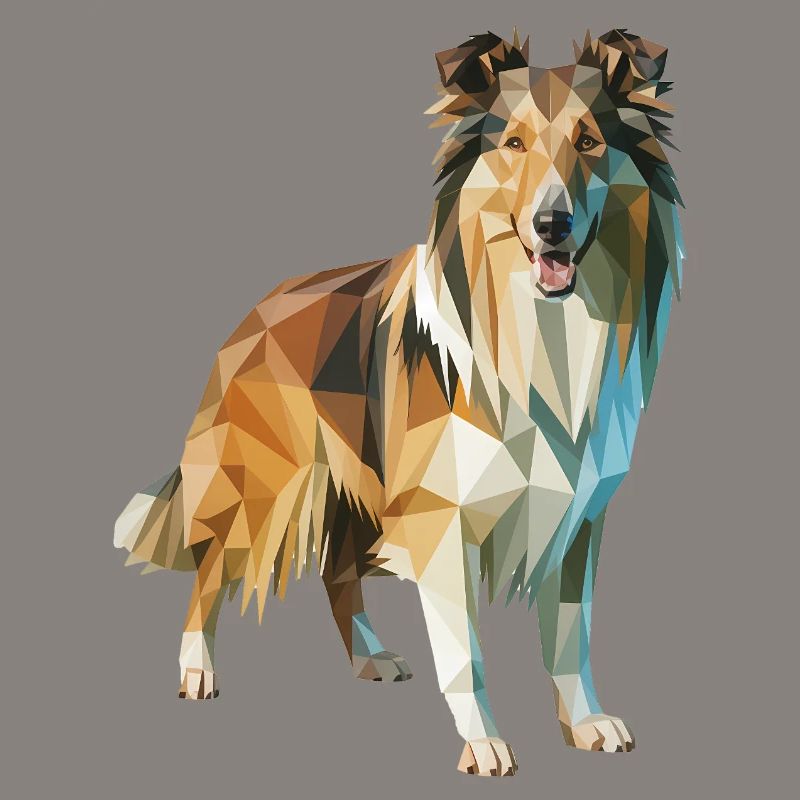 Border Collie - Cooles Low Poly Logo