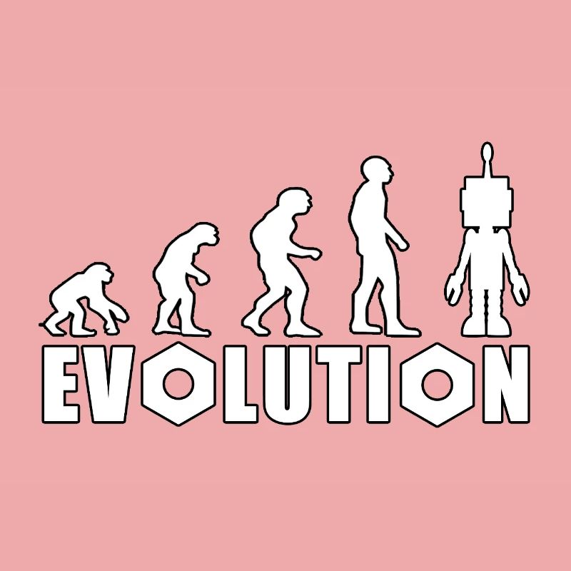 Evolution mit Roboterfigur Design