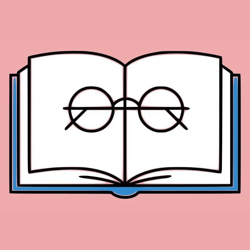 Offenes Buch Brille Schule