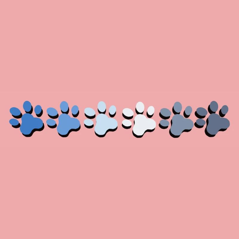 Illustration de patte d’animal dans les tons de bleu