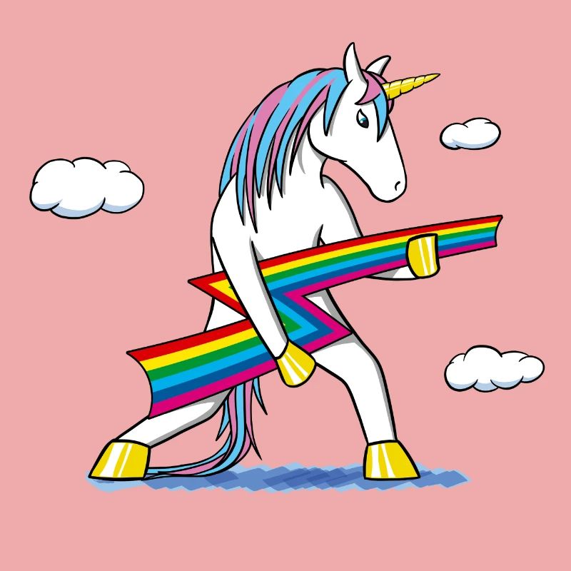 Rainbow Rock – Licorne avec éclair arc‑en‑ciel