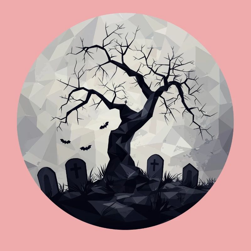 Dark Ghost Trees with Cemetery