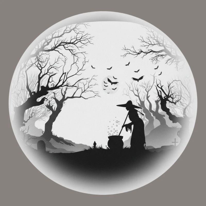 Silhouette de chaudron de la forêt hantée
