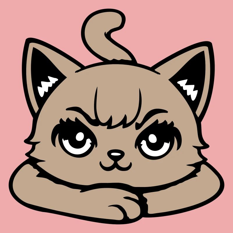 Katze Grimmig Böse Blick Verschränkte Pfoten Frech