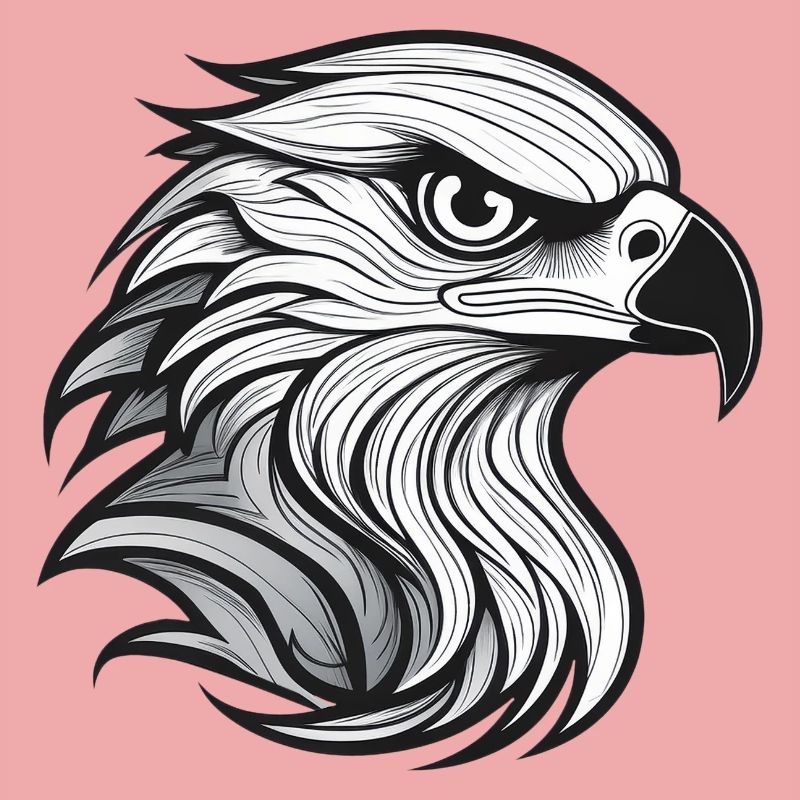 Expressionist eagle head-laying