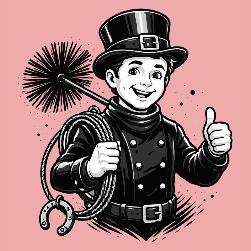 Dessin animé joyeux du ramoneur de cheminée
