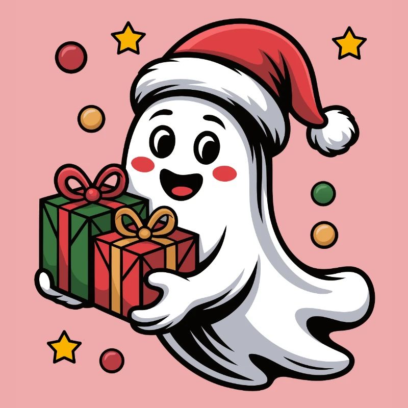 Weihnachtsgeist mit Geschenk
