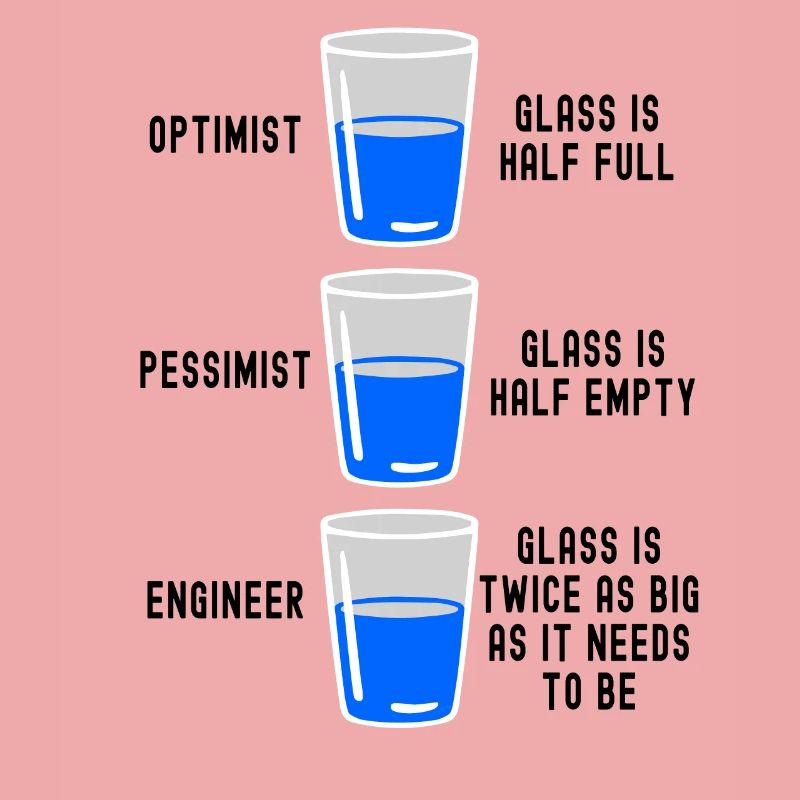 Engineer Glass Half Full Half Empty Funny Engineer
