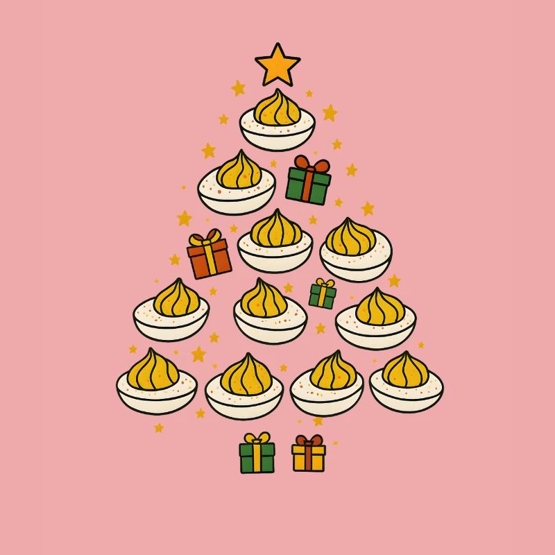 Deviled Egg Christmas Tree Funny Holiday Design