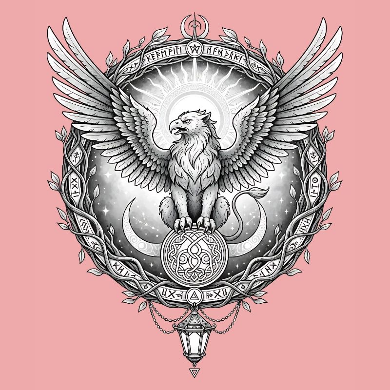 Cosmic Eagle with Rune Ring