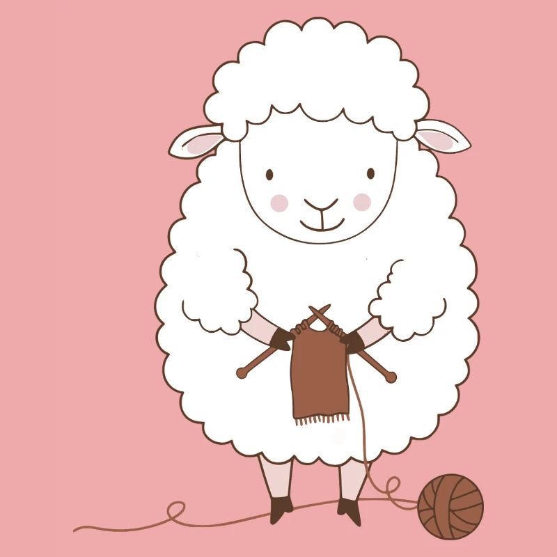 Sheep Knitter Wool and Needles