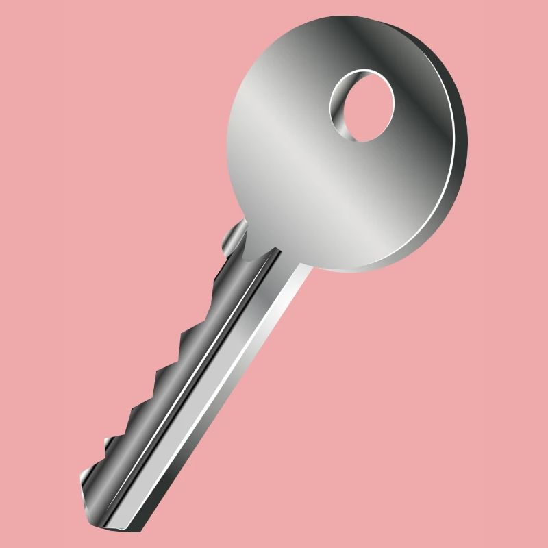 silver-colored single key