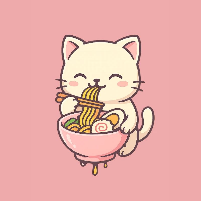 Chats mignons avec conception de salade de pâtes