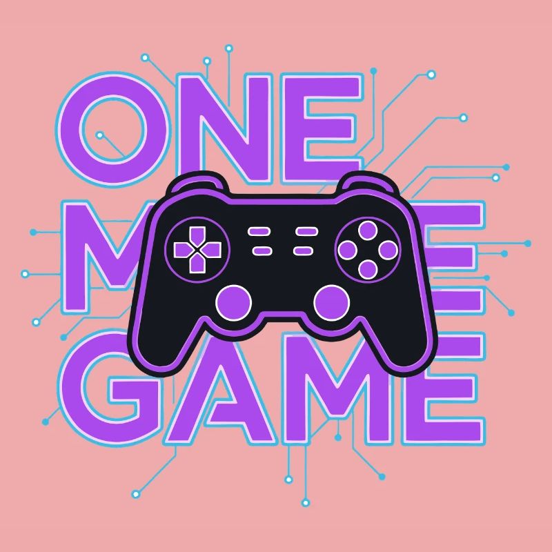 One Game Controller Neon Circuit