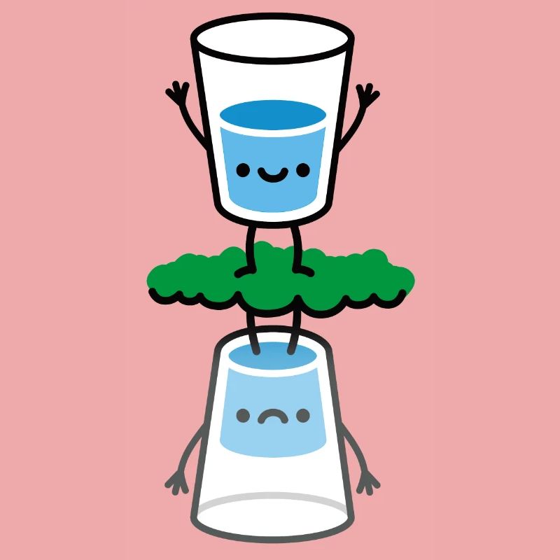 The glass is half full, half empty funny optimist