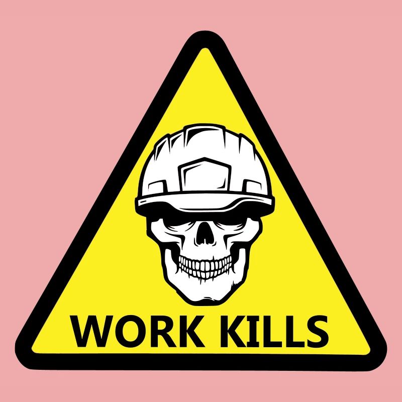 Danger Work, Kill Schild mit behelmtem Totenkopf