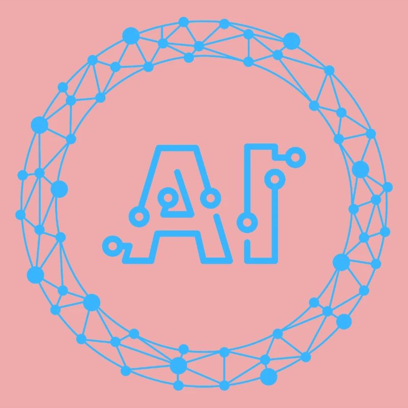 Futuristic AI Data Network Symbol