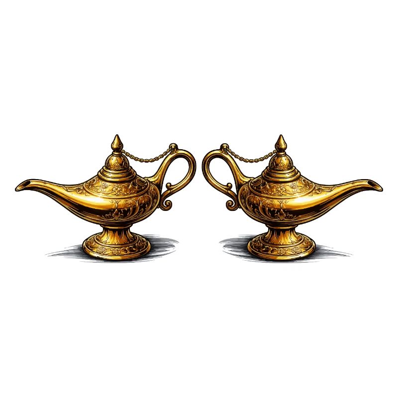 Lampes à huile dorées