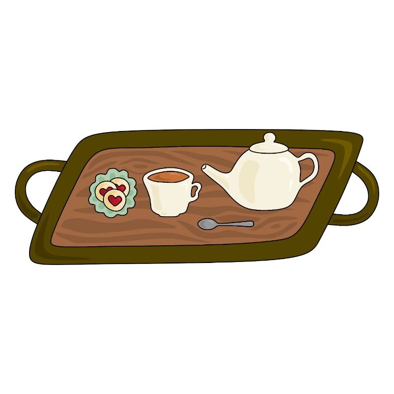 Tea Time Tray Illustration