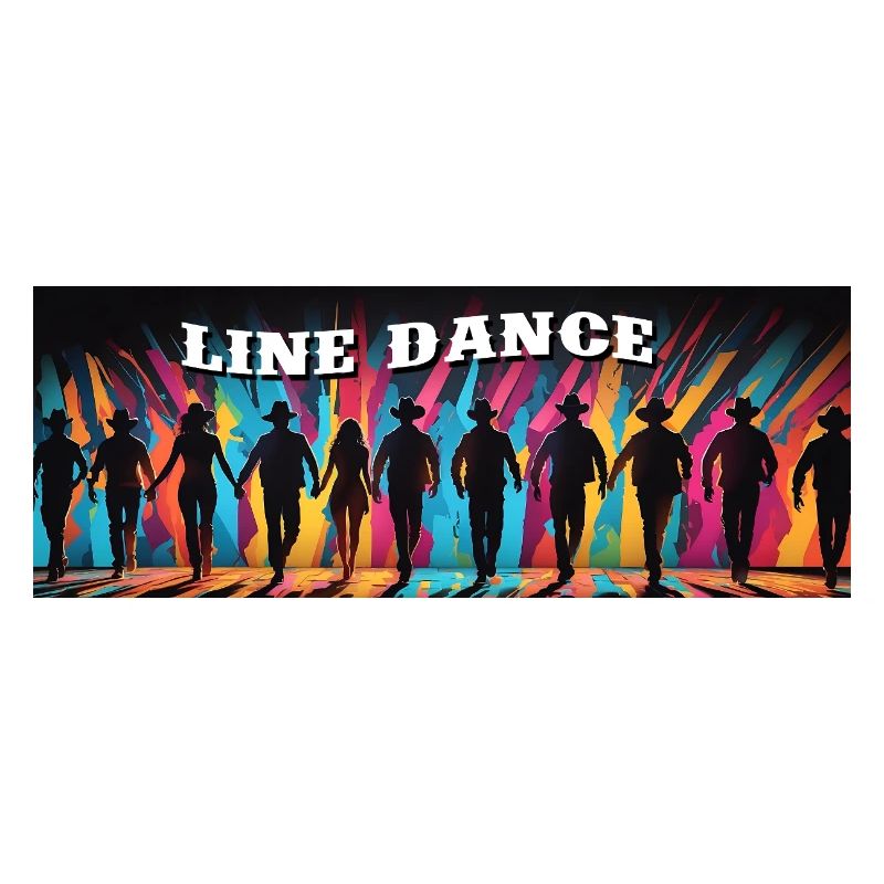 Line dance group dancing