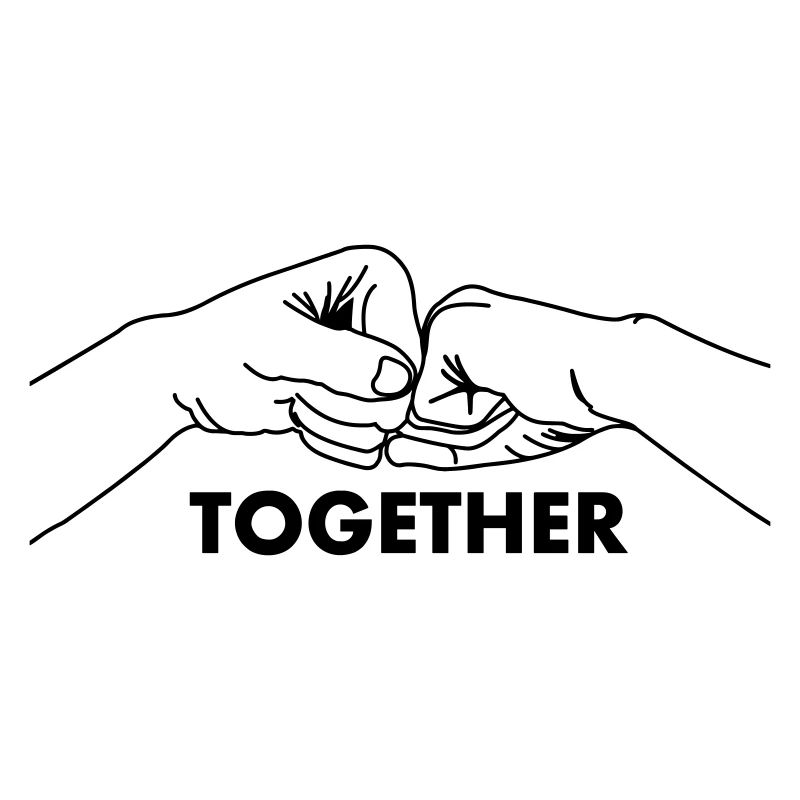 Hand gesture collaboration teamwork with text together