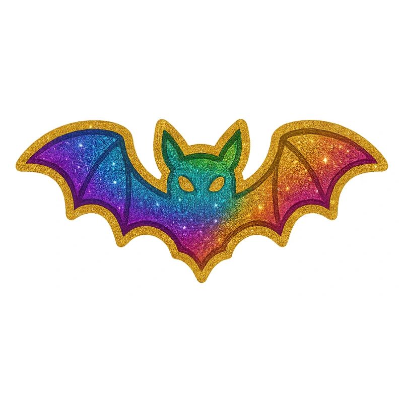 Regenbogen Glitzer Fledermaus