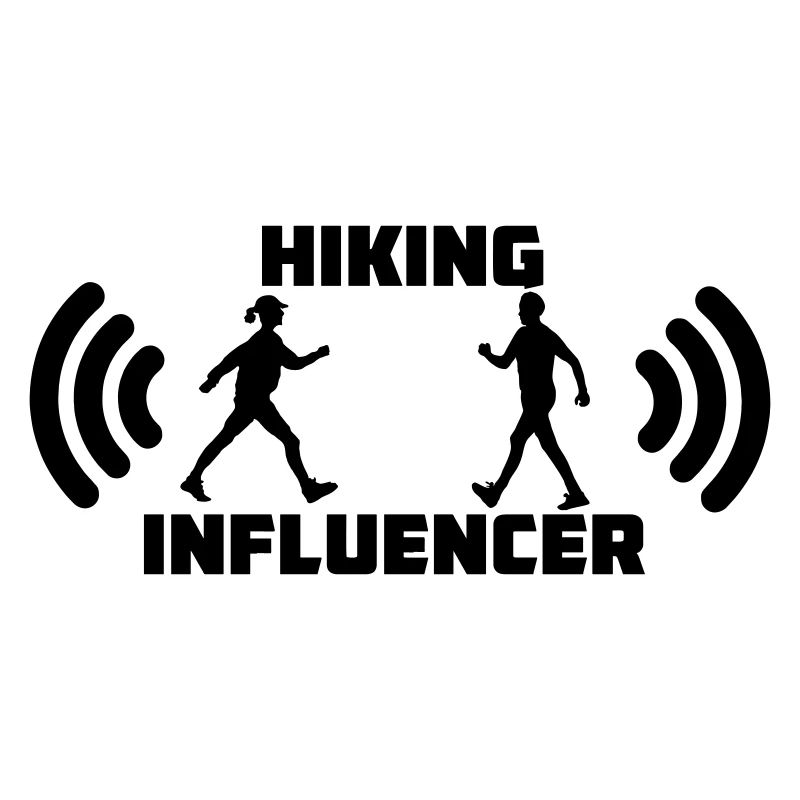 Marcher avec le texte Logo de l’influenceur de randonnée