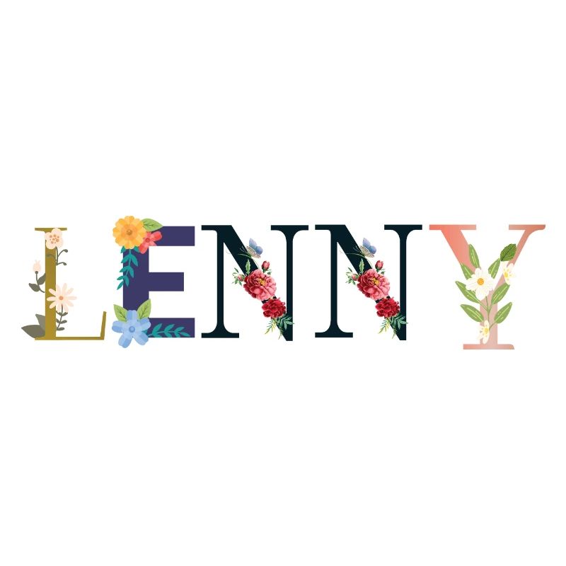 Le nom LENNY décoré de fleurs