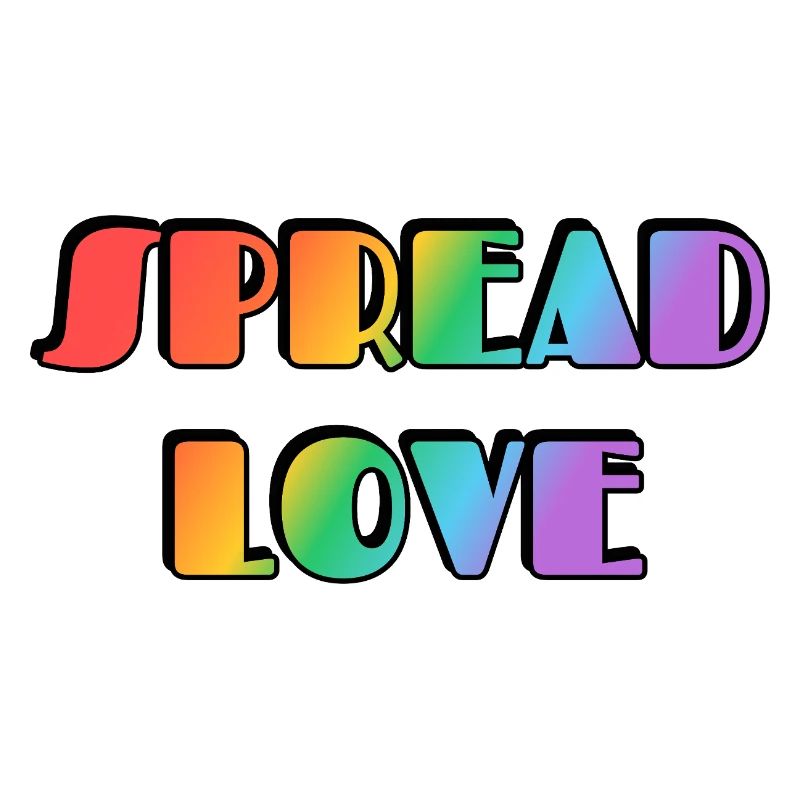 Typographie arc-en-ciel Spread Love