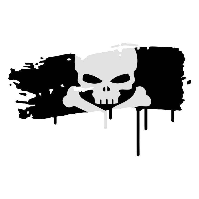 Piratenflagge als dicker Pinselstrich mit Schädel
