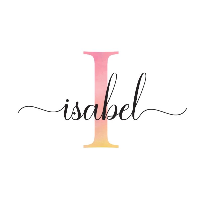 I | Monogram | Name | Isabel |Watercolor