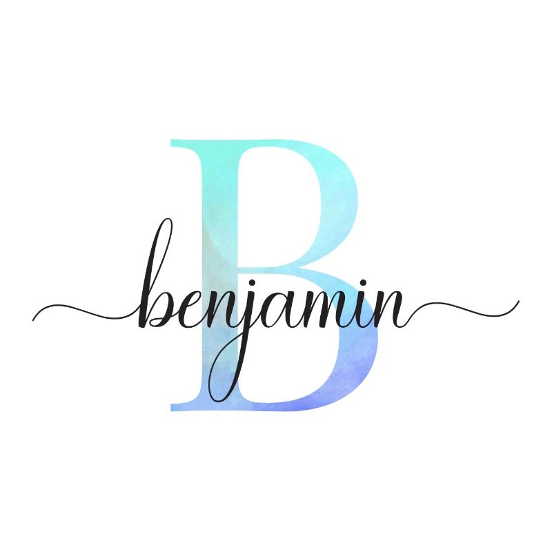 B| Monogramm | Name | Benjamin | Watercolor