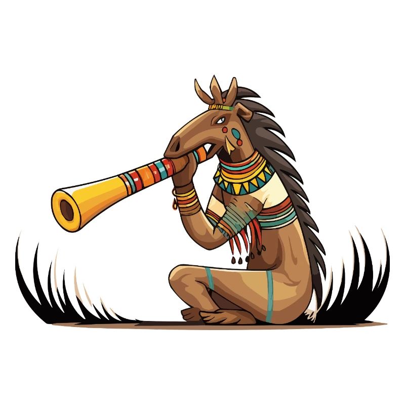 Tribal-Pferd Trompeter Illustration