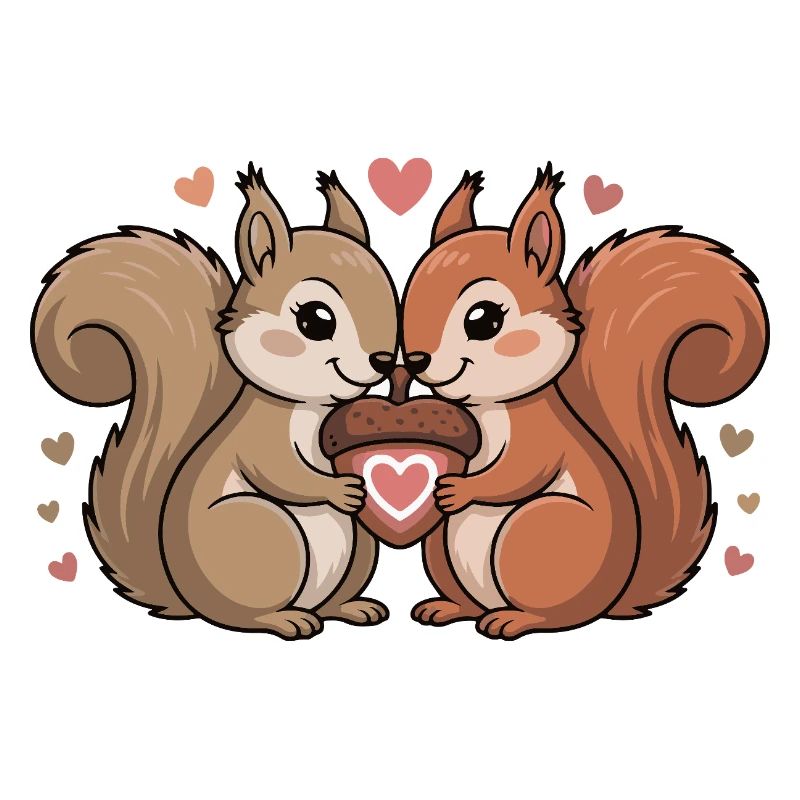 Eichhörnchen Paar Valentinstag