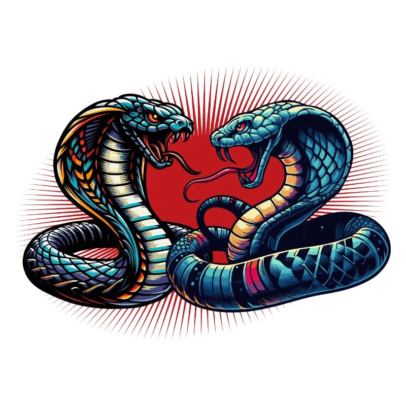 motif serpent Cobra dynamique et coloré